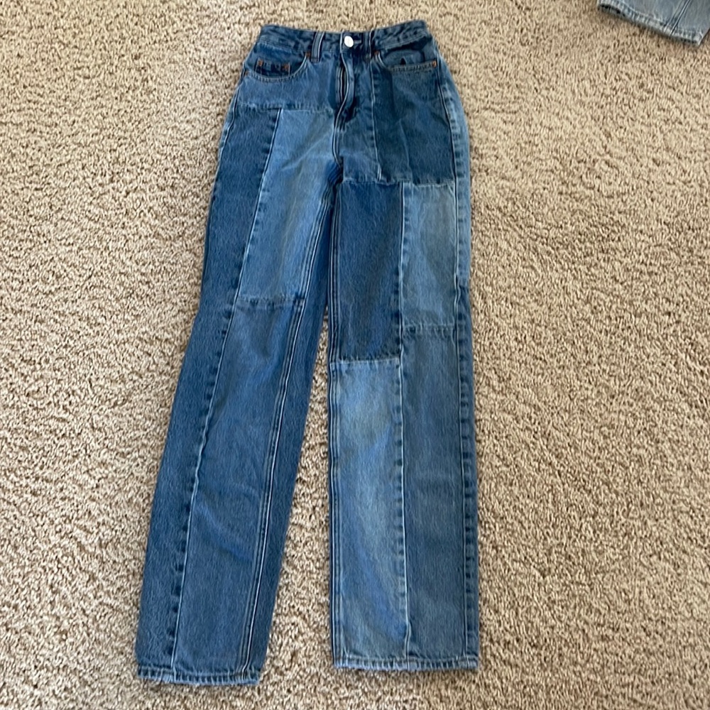 Pacusn patch work jeans 90's boyfriend straight leg size 23